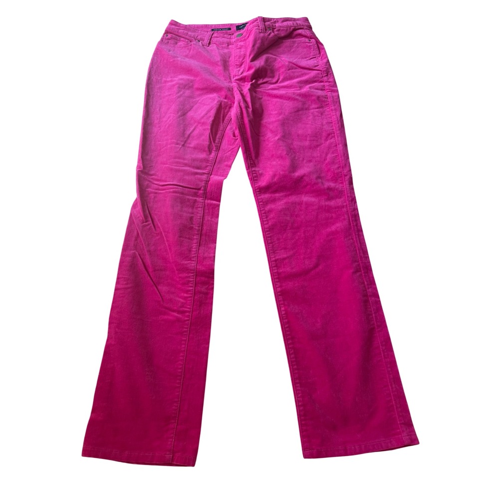Charter Club Lexington Velvet Straight Leg Pants Berry Cool Pink Size 8 NWT